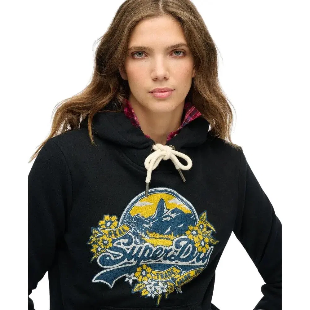 Женское худи с капюшоном Superdry, Цвет Navyblau — фото 4
