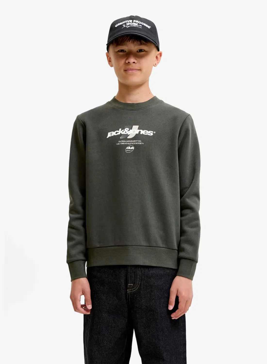 Свитшот с принтом Youth club Jack & Jones Junior, торфяной