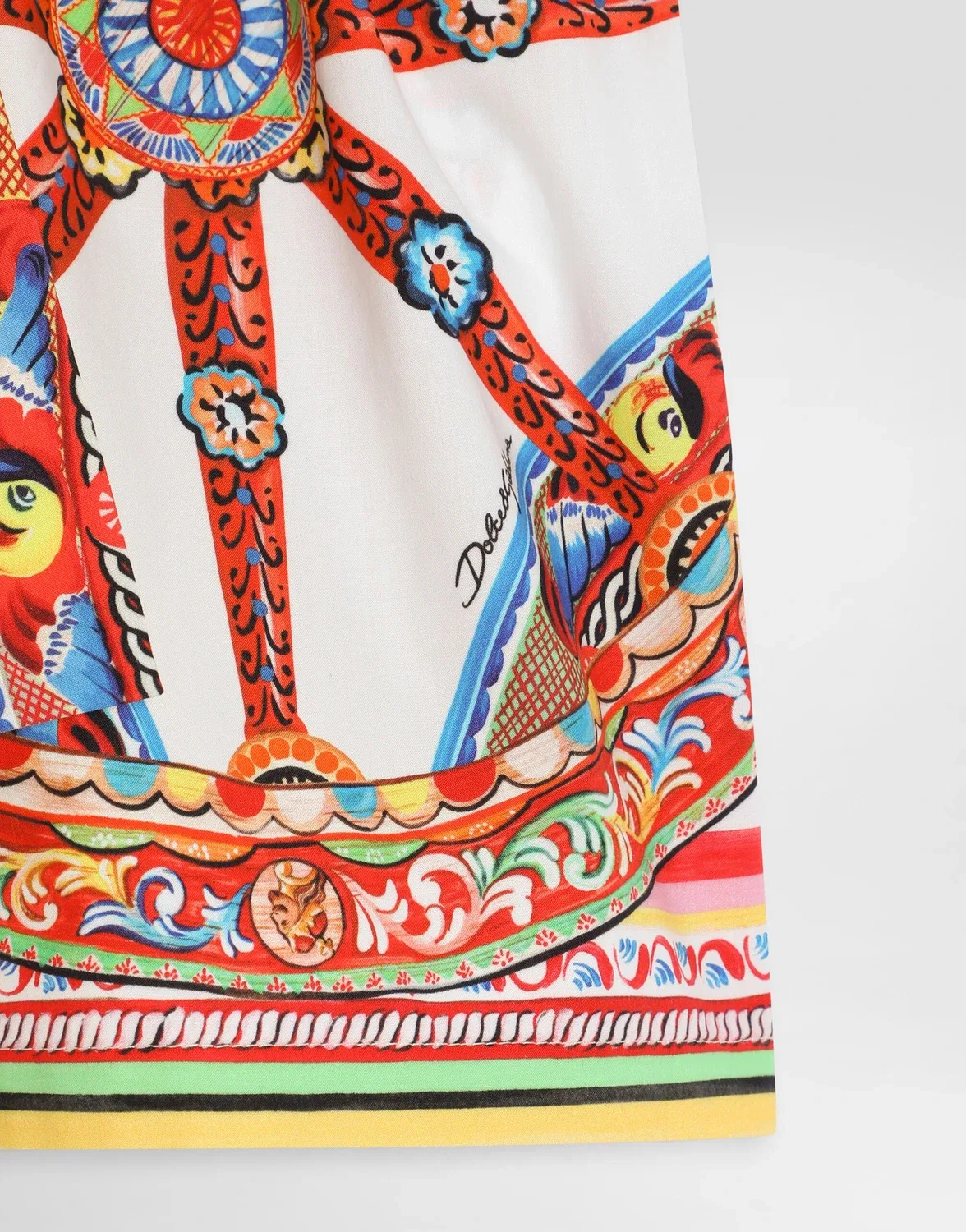 Шорты из поплина с принтом Carretto DOLCE & GABBANA, бежевый — фото 4