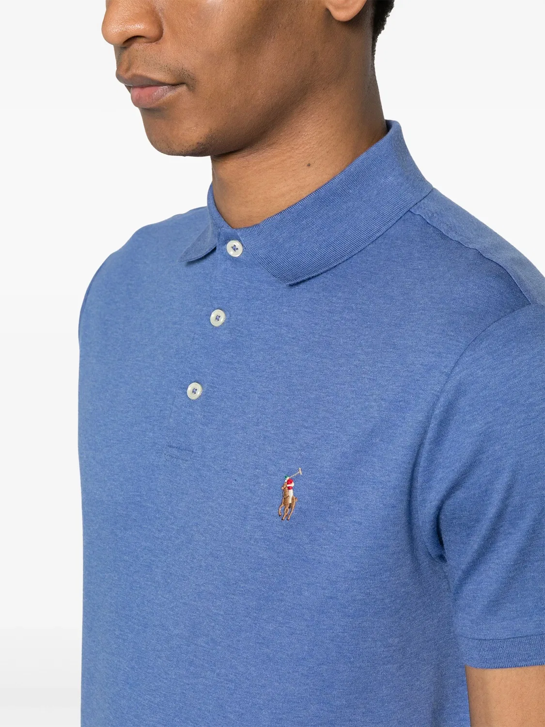 Поло с вышитым логотипом из хлопка Polo Ralph Lauren, синий — фото 3
