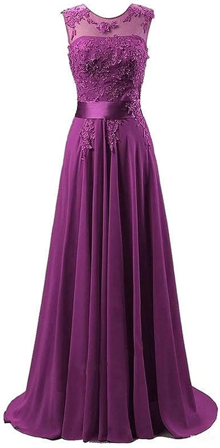 Женское длинное платье А-силуэта WTWVIAN, Purple