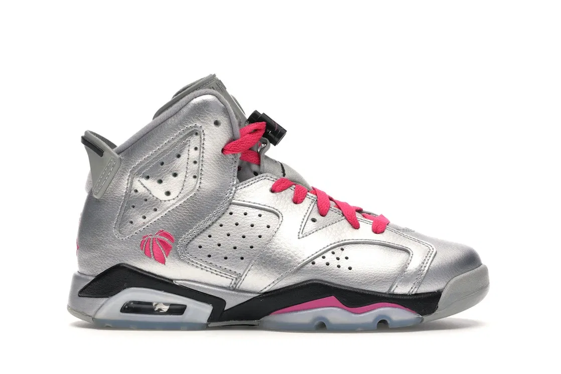 Детские кроссовки Lifestyle Jordan 6 Retro Jordan, Metallic Silver/Vivid Pink-Black