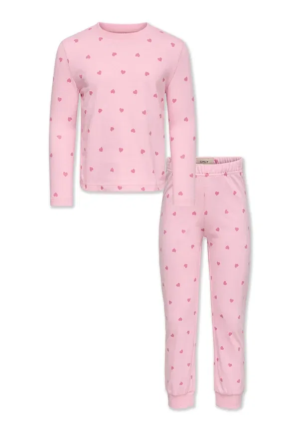 Пижама из хлопка Kmgrila Only Mini, Romance Rose Pack Pant Aop Heart/Cashmere Rose