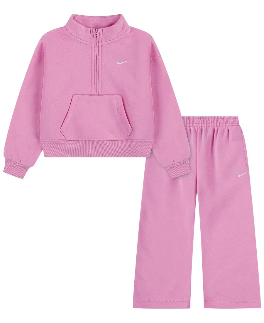 Комплект из футера с полузамком и брюками Nike, Pink Rise