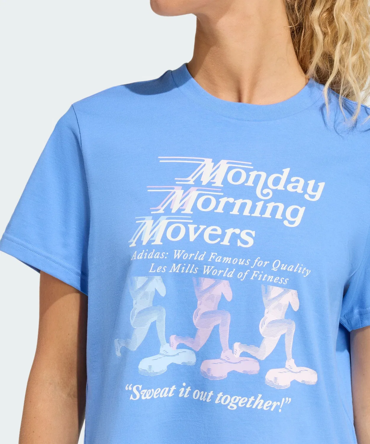 Женская футболка свободного кроя с графическим принтом Les Mills Movers Adidas, Blue — фото 4