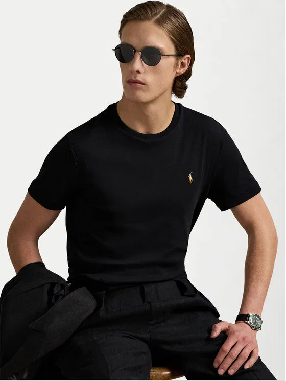 Футболка slim fit Polo Ralph Lauren, черный — фото 4