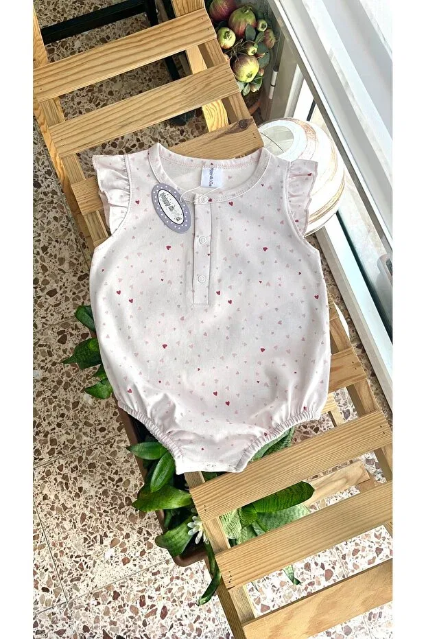 Детское боди-комбинезон для девочек с принтом Happy Moon, Pink — фото 2