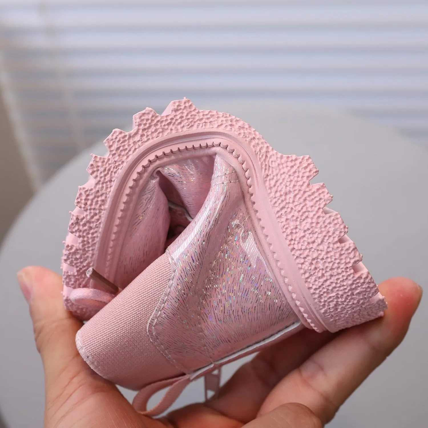 Детские зимние ботинки на шнуровке с боковой молнией IWIHMIV, Pink — фото 2