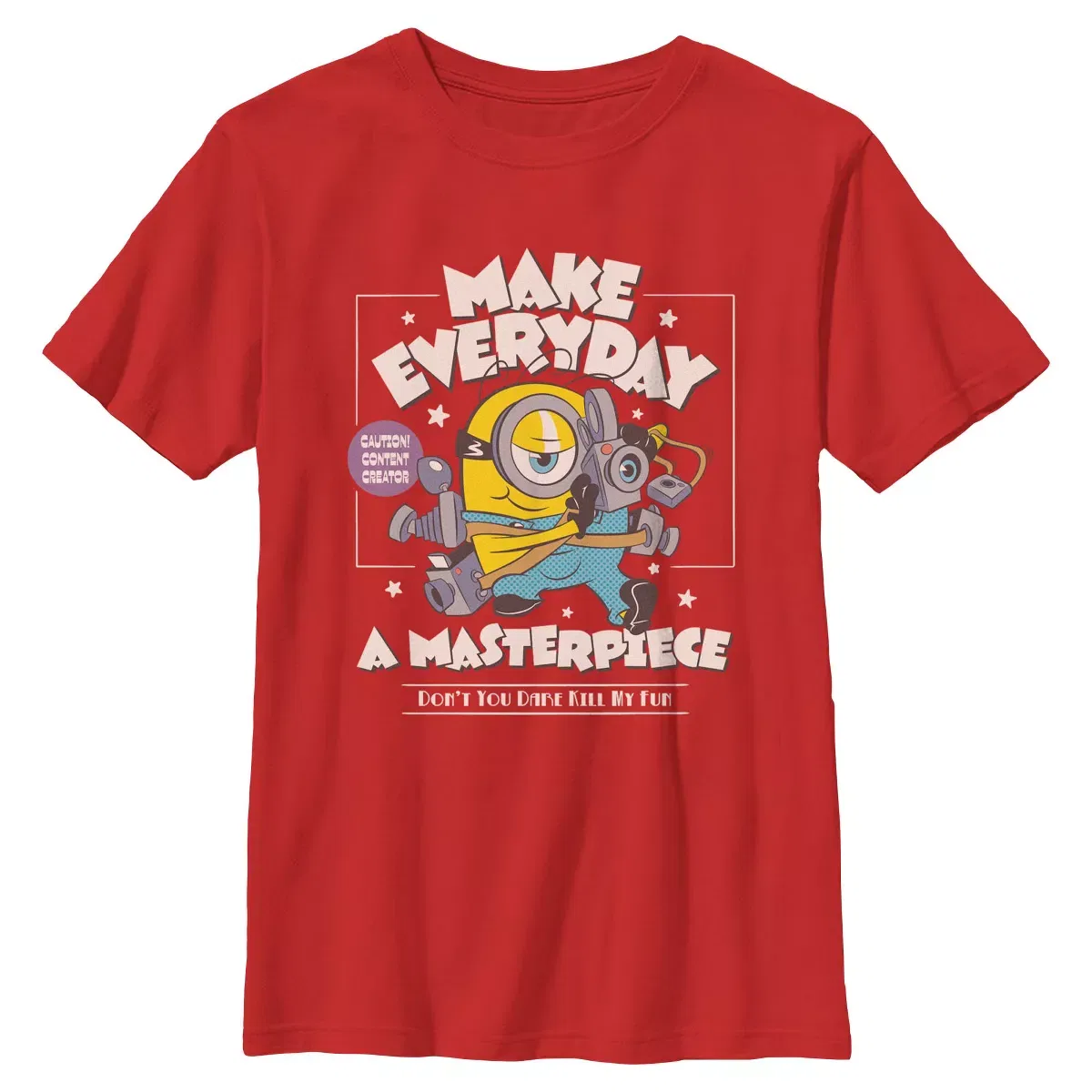 Детское футболка с принтом Make Everyday A Masterpiece Minions, Red