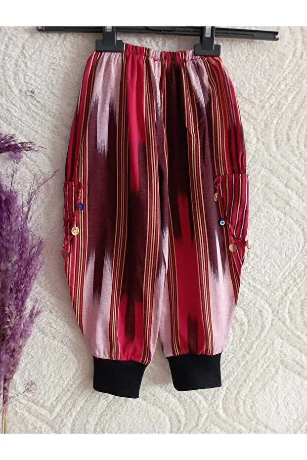 Детские брюки для девочек в полоску Labella Collection, Red