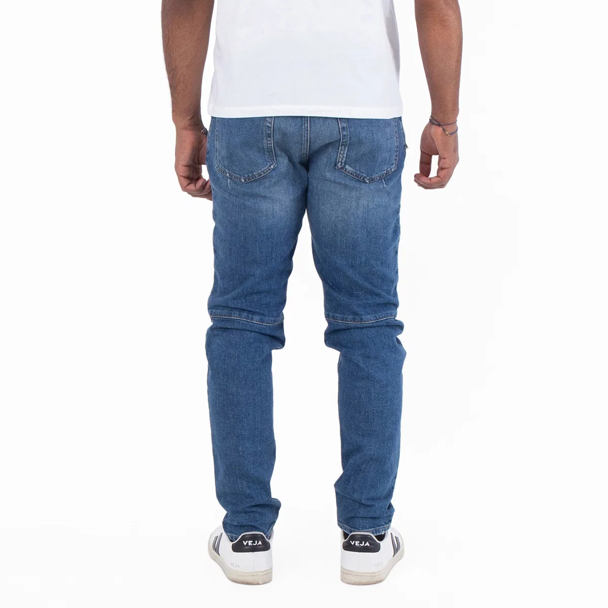 Джинсы скинни с полувыбеленным эффектом Slim Cut Denim Jeans Balmain, Ff Bleu Jean — фото 3