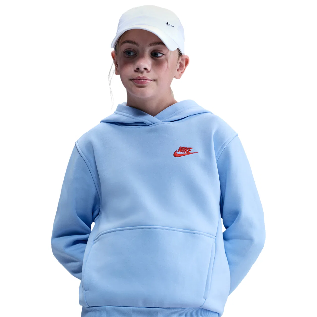 Толстовка для мальчиков Club LBR Fleece Nike, цвет Lt Crimson/Royal Tint