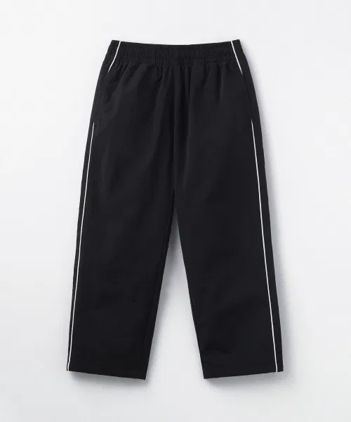 Детские спортивные штаны с широкими штанинами и кантом Black MUSINSA STANDARD KIDS, Black — фото 2