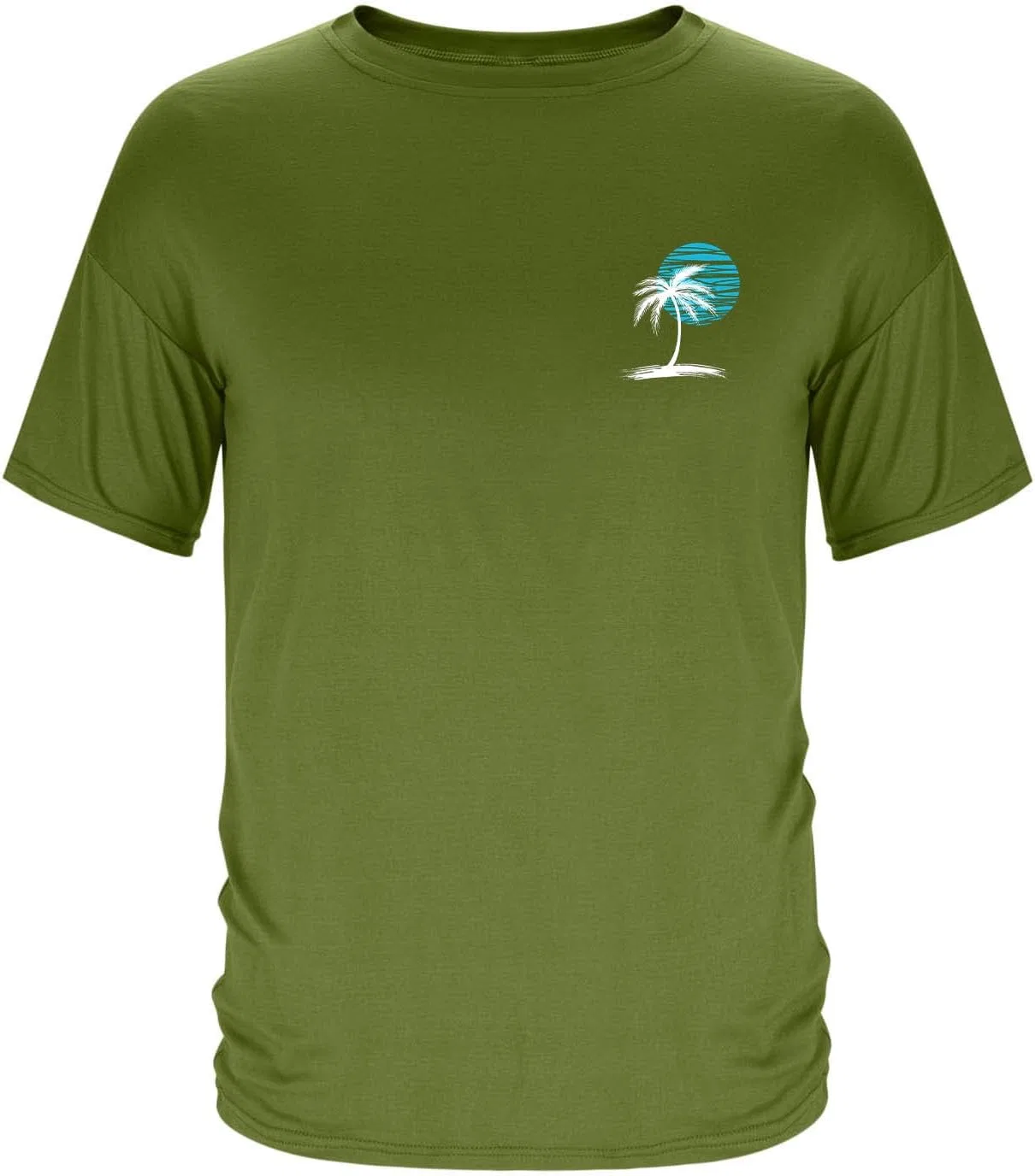 Мужская футболка с пальмой Beach Palm Tree T-Shirt, Army Green — фото 4