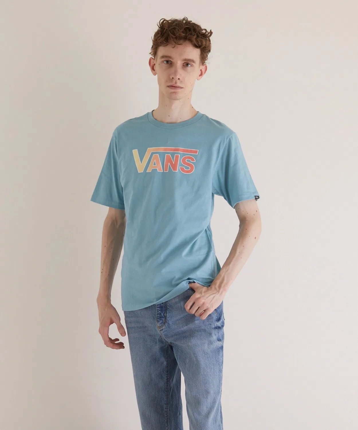 Детская футболка с длинным рукавомVANS CLASSIC LOGO FILL SS BOYS T US VANS, Saks Blue