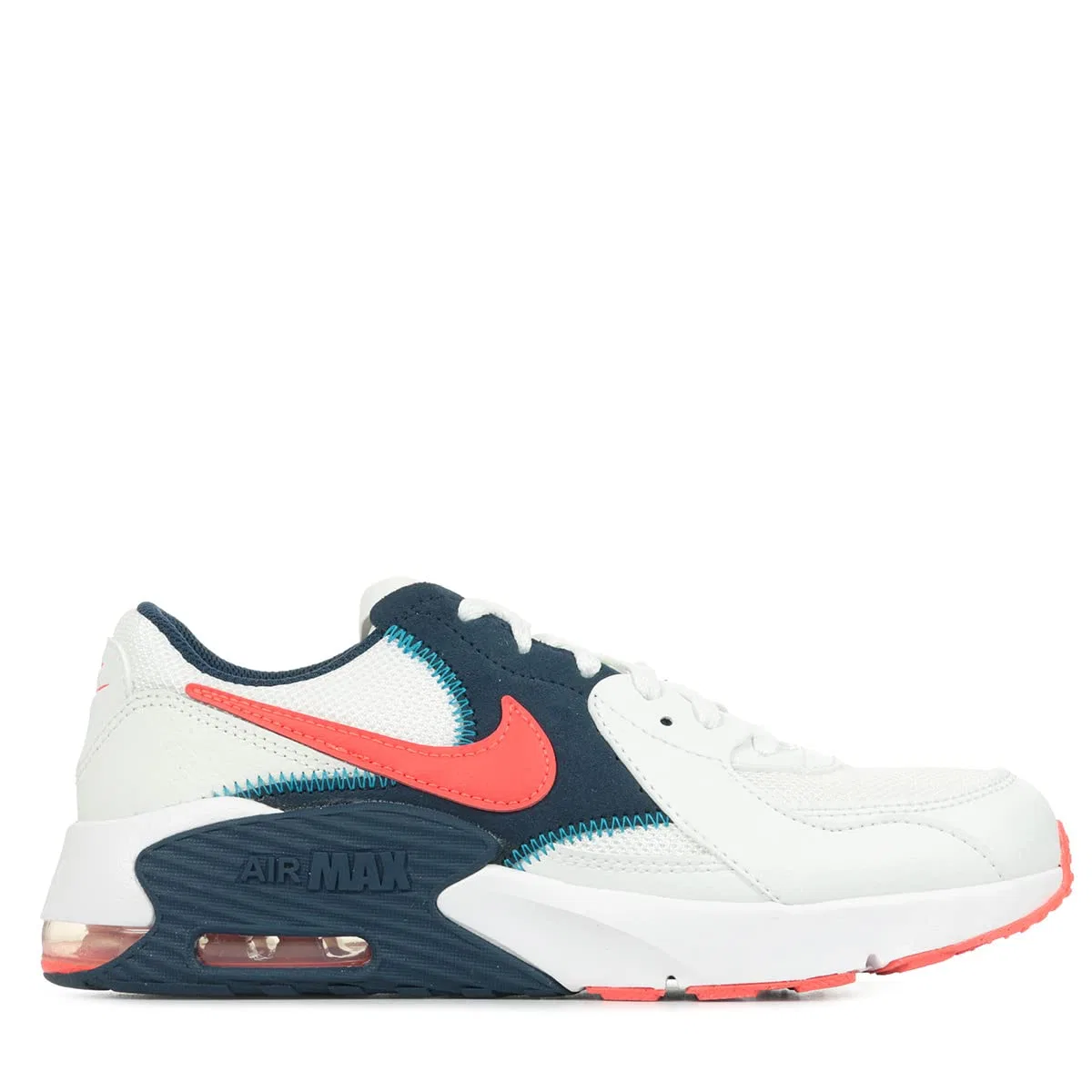Детские кроссовки для мальчиков с длинным шнурком Air Max Excee NIKE, Summit White Bright Crimson — фото 2