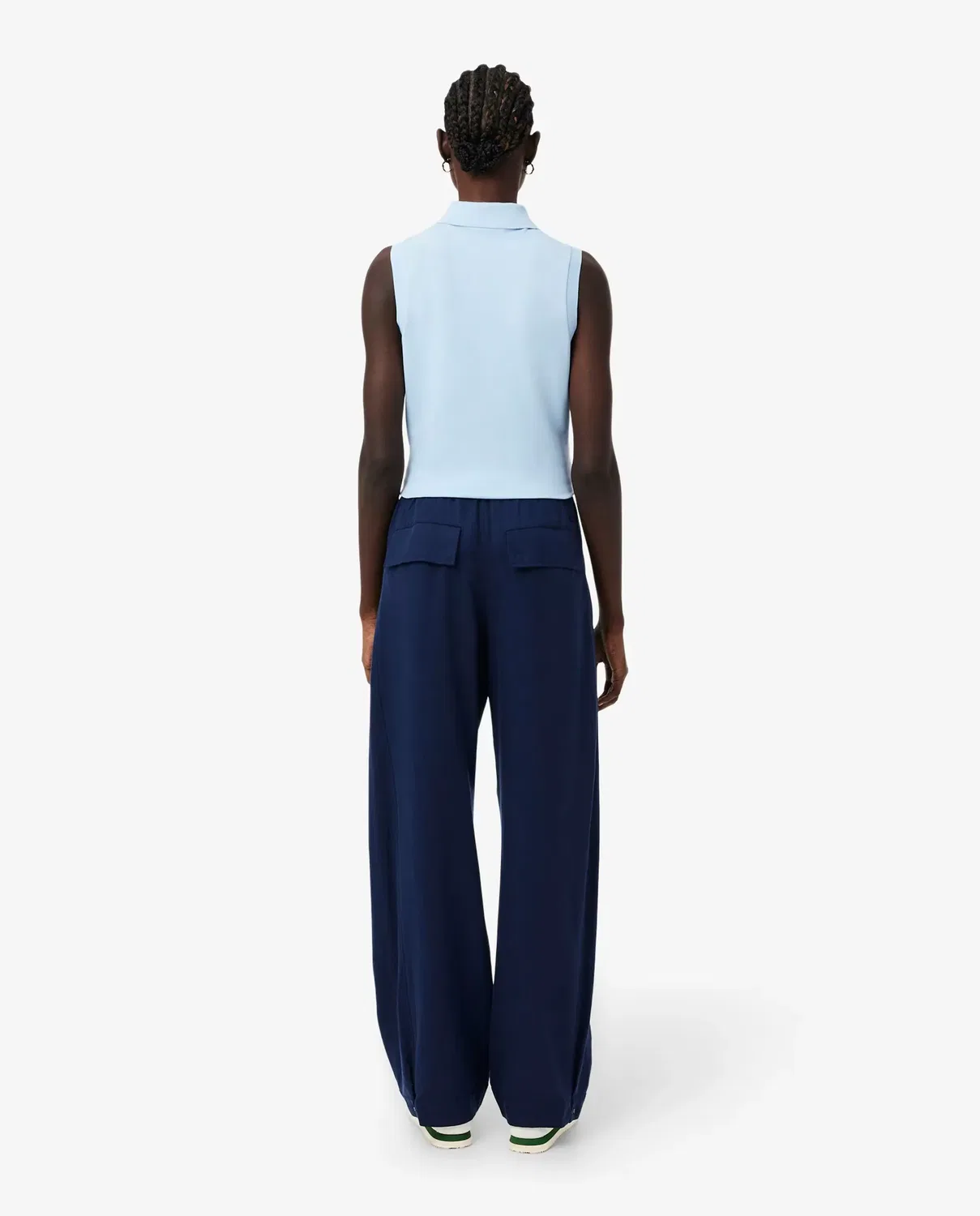 Брюки женские Lacoste Azul Marino, широкие джоггеры из лиоцела и льна, с завышенной талией — фото 2