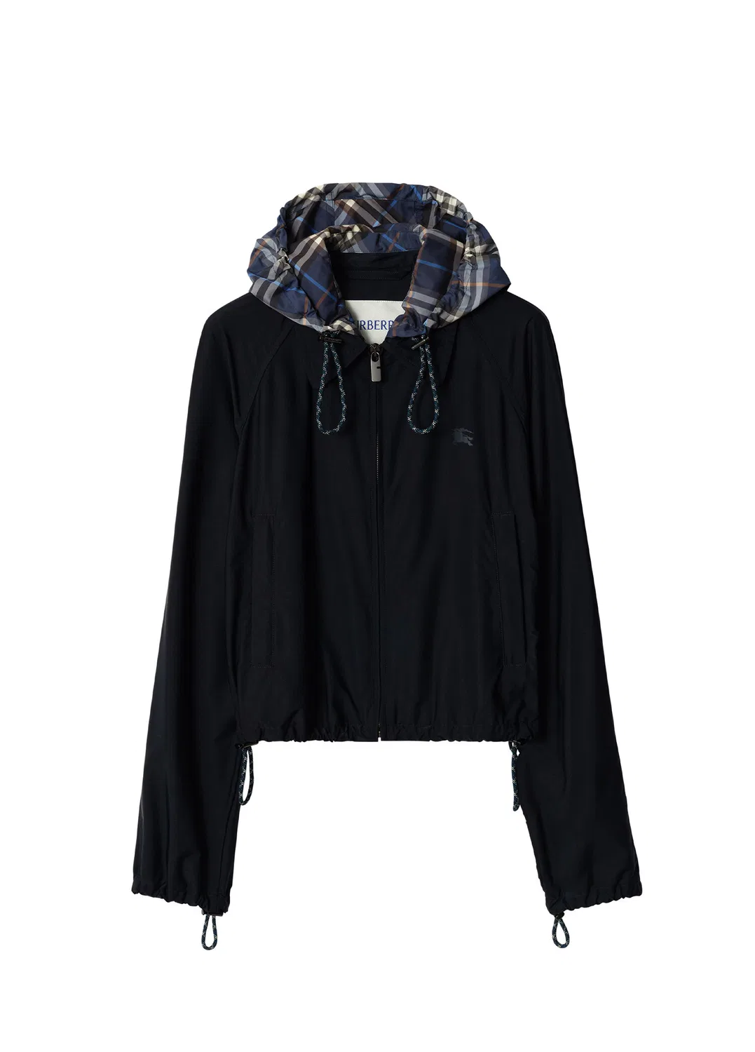 Куртка Burberry Newcott Hooded, укороченный силуэт, синий