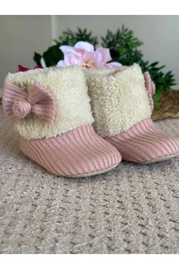 Детские пинетки для девочек из плюша Papulin, Pink