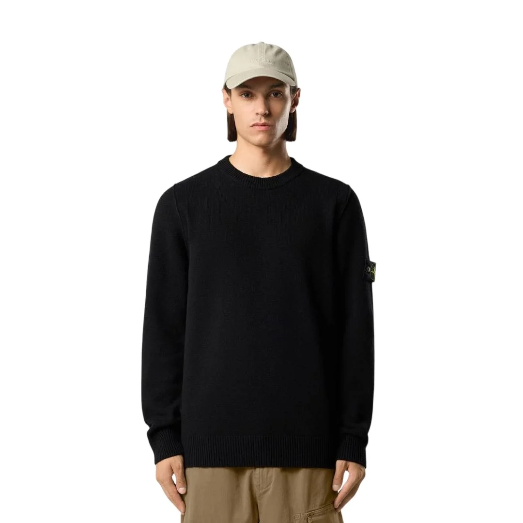 Мужской свитер Stone Island Regular-fit Crewneck With Ribbed Trims, черный