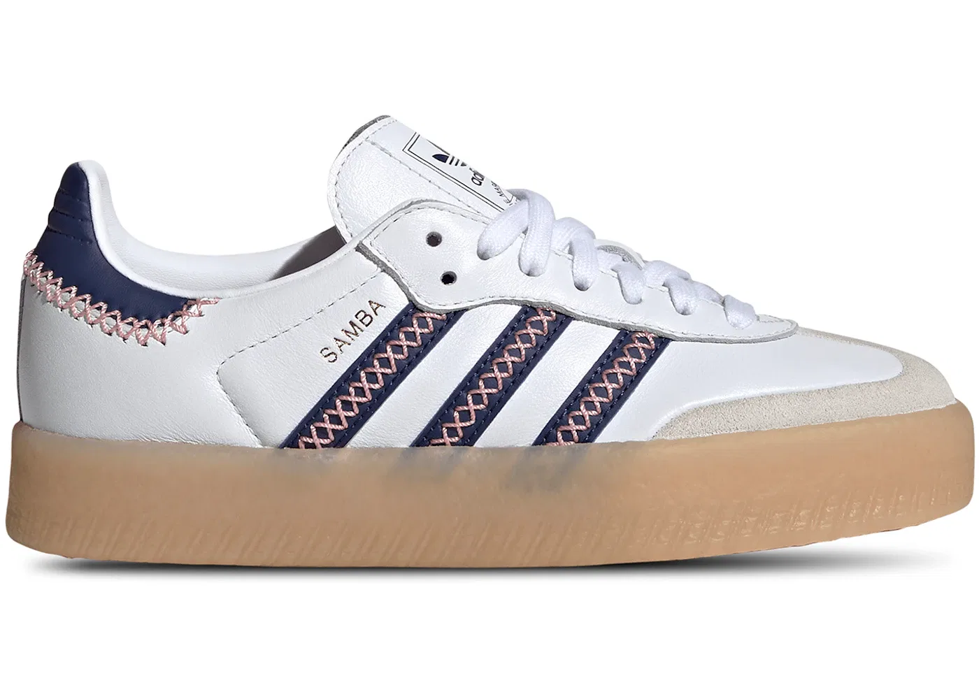 Детские кроссовки Lifestyle с моделью Adidas Sambae Adidas, Cloud White Dark Blue Glow Pink