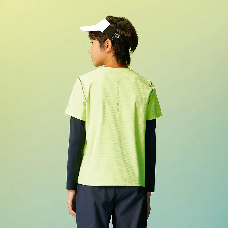 Детская футболка с круглым вырезом из тонкого стрейча Neon Green 4015 ASICS — фото 4
