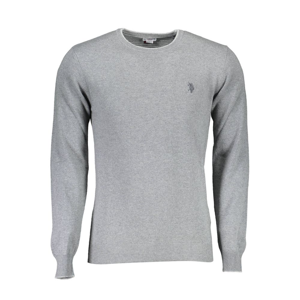 

Элегантный облегающий свитер с круглым вырезом U.S. Polo Assn., серый
