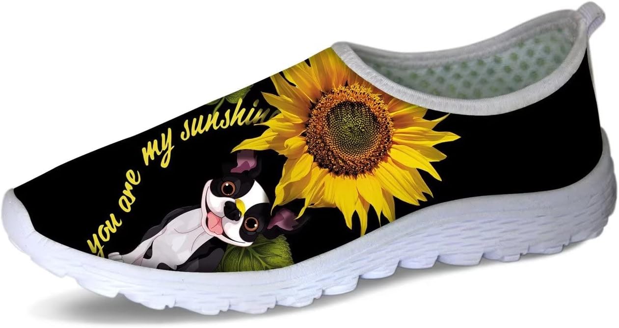 

Женские прогулочные кроссовки Forchrinse Music Note, мужские слипоны GO Walk с мягкой сеткой, легкая рабочая обувь, Corgi Sunflower