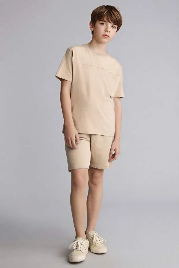 Детская футболка хлопковая Defacto, Beige-Bg210 — фото 2