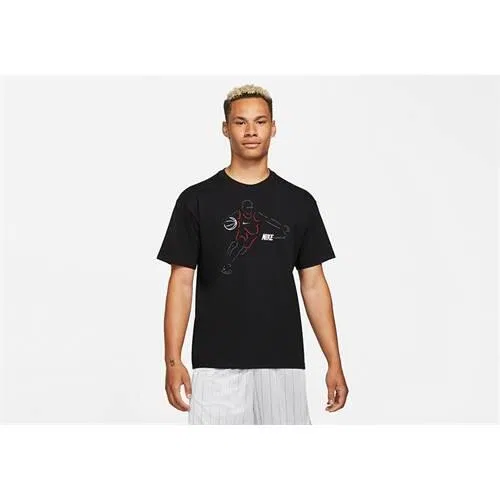 Мужская хлопковая футболка Nike Outline 90, Цвет: Schwarz