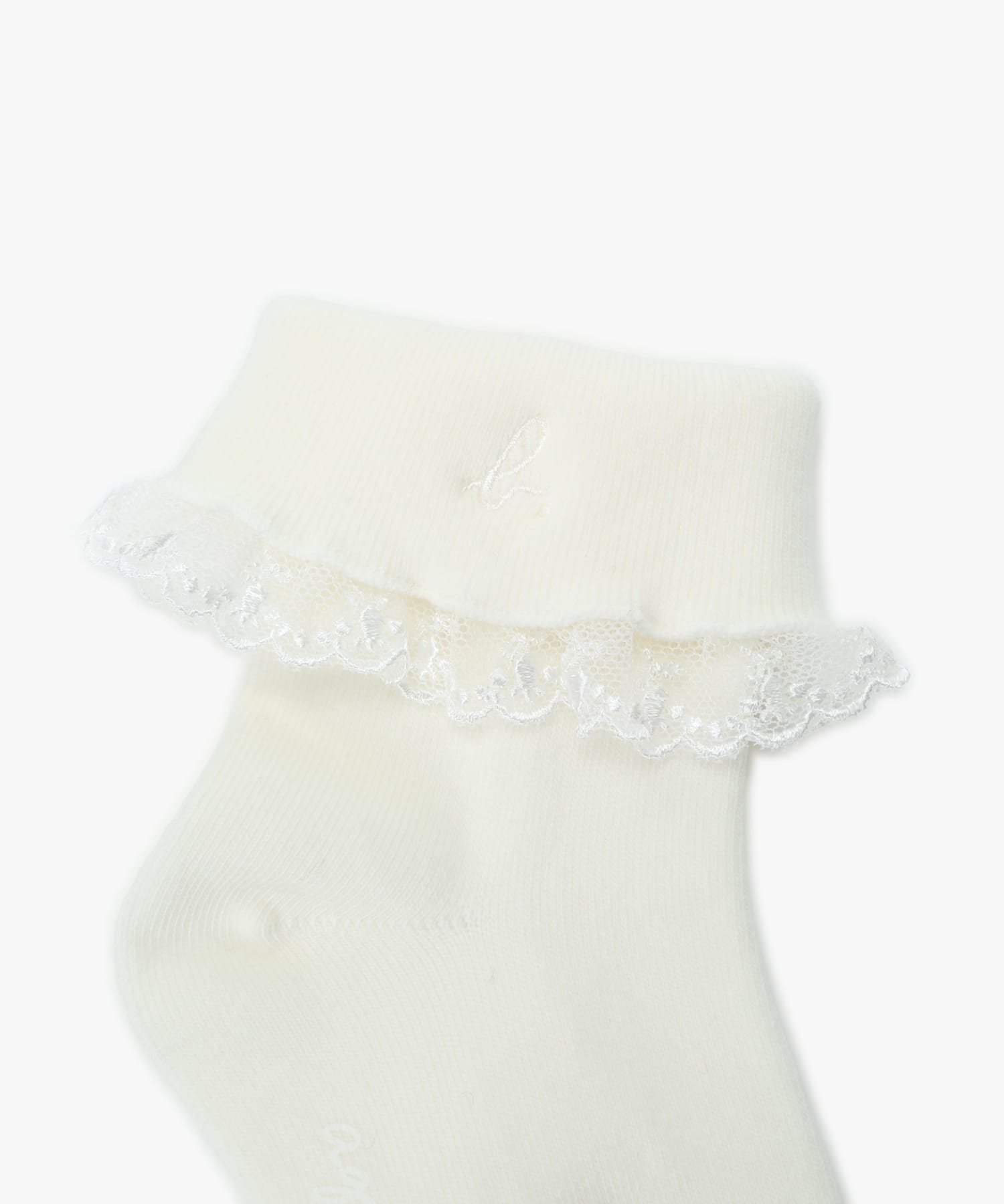 Детские носки с вышитым логотипом "b". и оборками на шнуровке Agnes b. ENFANT, White — фото 4