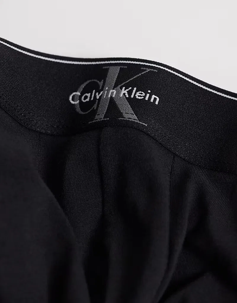 Боксеры-брифы хлопковые с монограммой 3 шт Calvin Klein, черный — фото 2