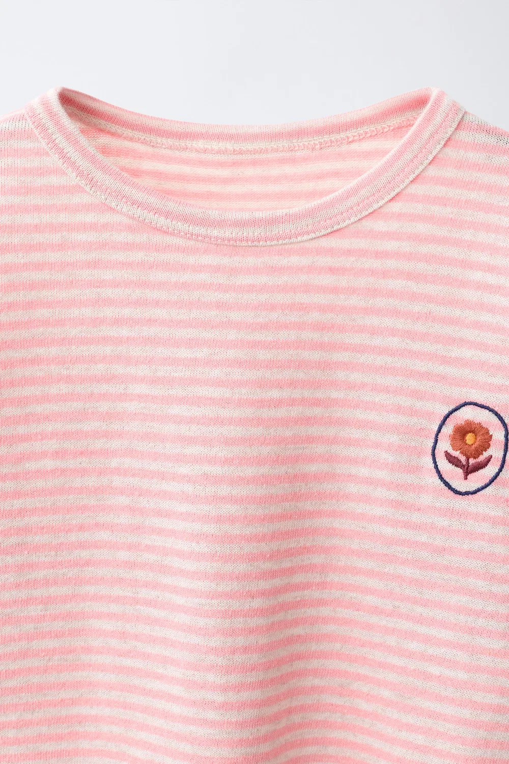 Футболка с вышитыми ткаными полосами ZARA, Pink — фото 3