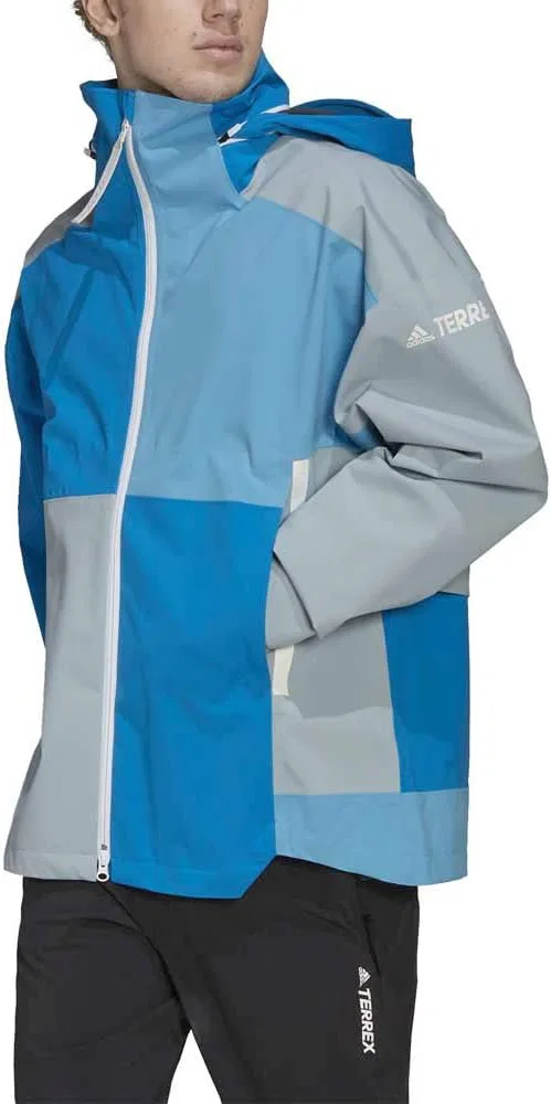 Мужская куртка с цветовой блокировкой adidas, Shock Blue Magic Grey Sky Rush — фото 2