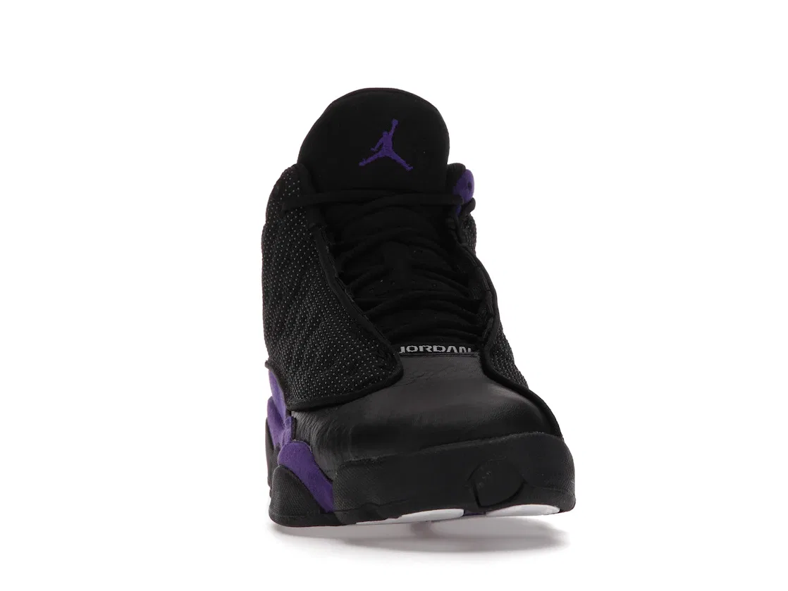 Детские кроссовки с верхом из замши и кожи Jordan 13 Retro, Black/Court Purple-White — фото 2