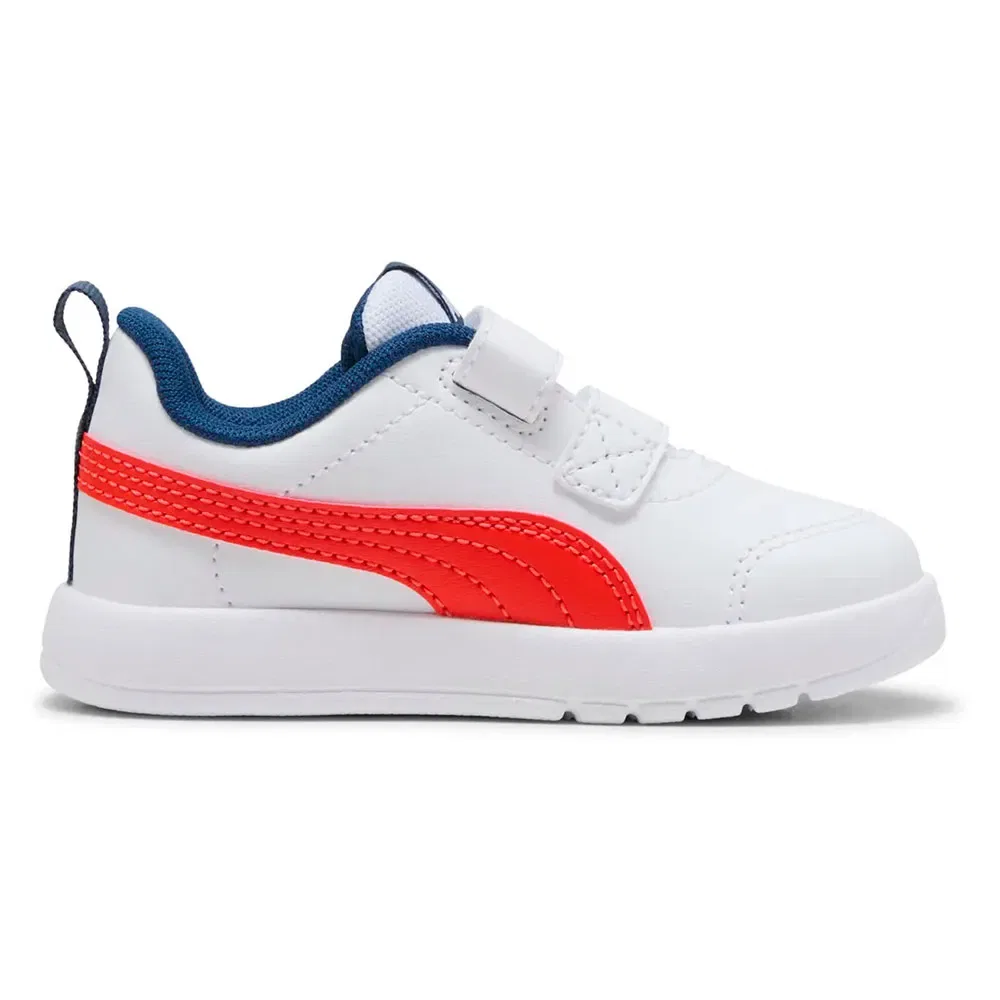 Детские кроссовки для девочек с липучками Courtflex V3 V Puma, White — фото 3