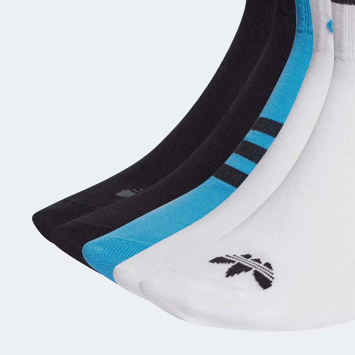Комплект носков с логотипом Adidas Originals, 5 пар, Белый/Черный/Синий — фото 2