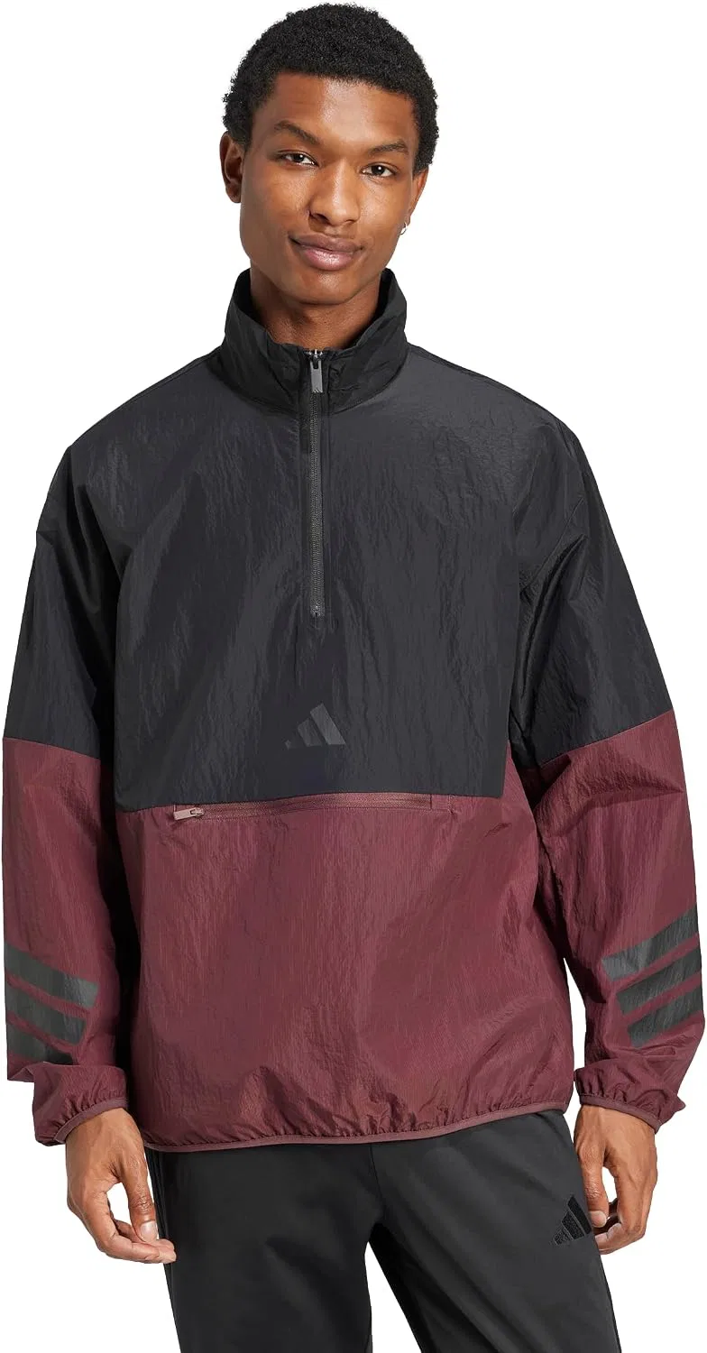 Мужской свитшот с молнией на половину Future Icons 3-Stripes adidas, Aurora Ruby
