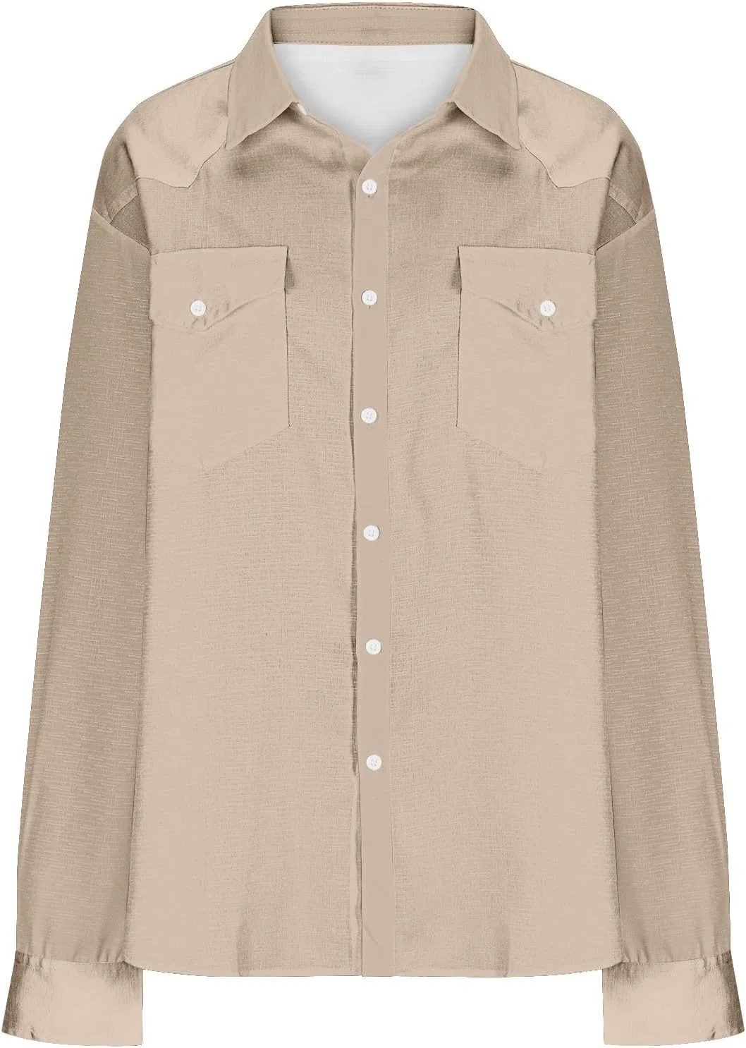 Мужская рубашка с длинным рукавом Western Cowboy Shirts, хаки — фото 4
