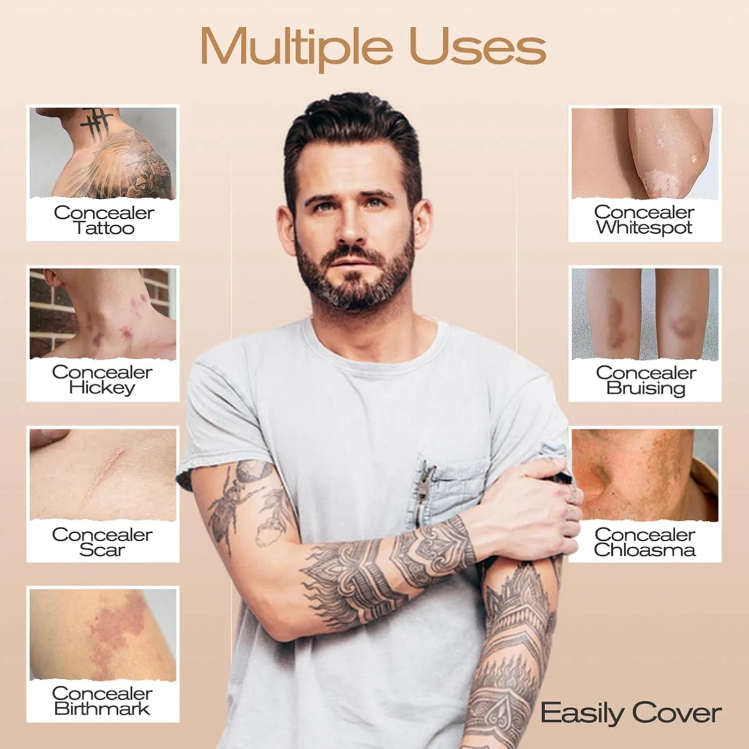 Тональный крем-основа Skin Cover Makeup, Generic, 20 г, Light — фото 3