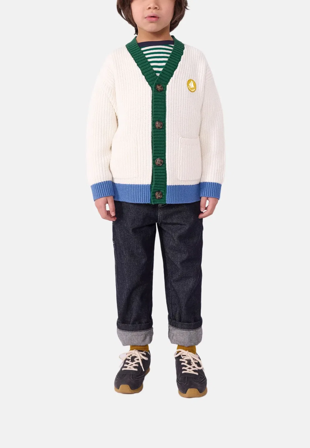 Кардиган Petit Bateau, Marshmallow Multico — фото 2