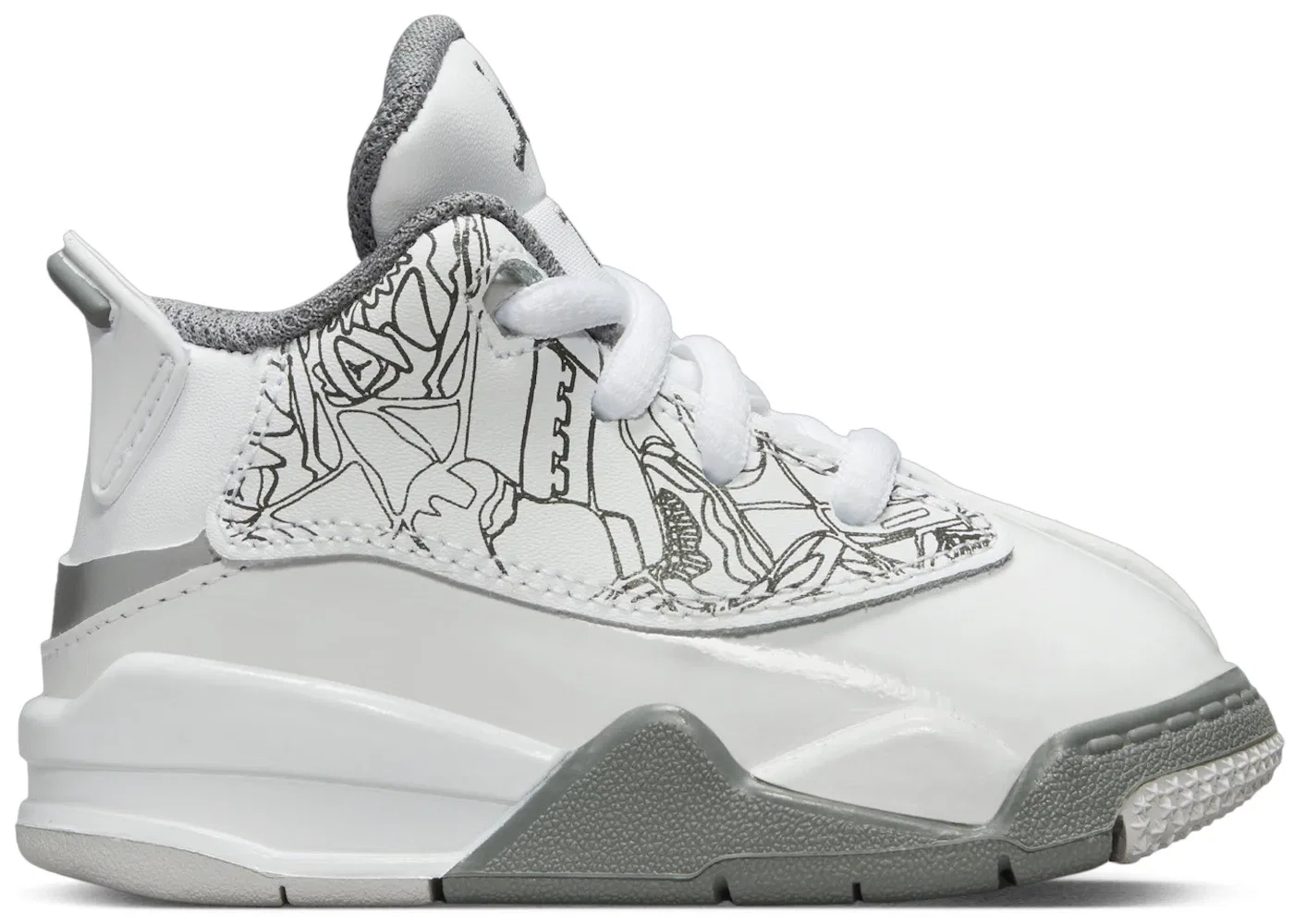 Детские кроссовки Lifestyle Jordan Dub Zero Jordan, White/Metallic Silver/Neutral Grey/Cool Grey