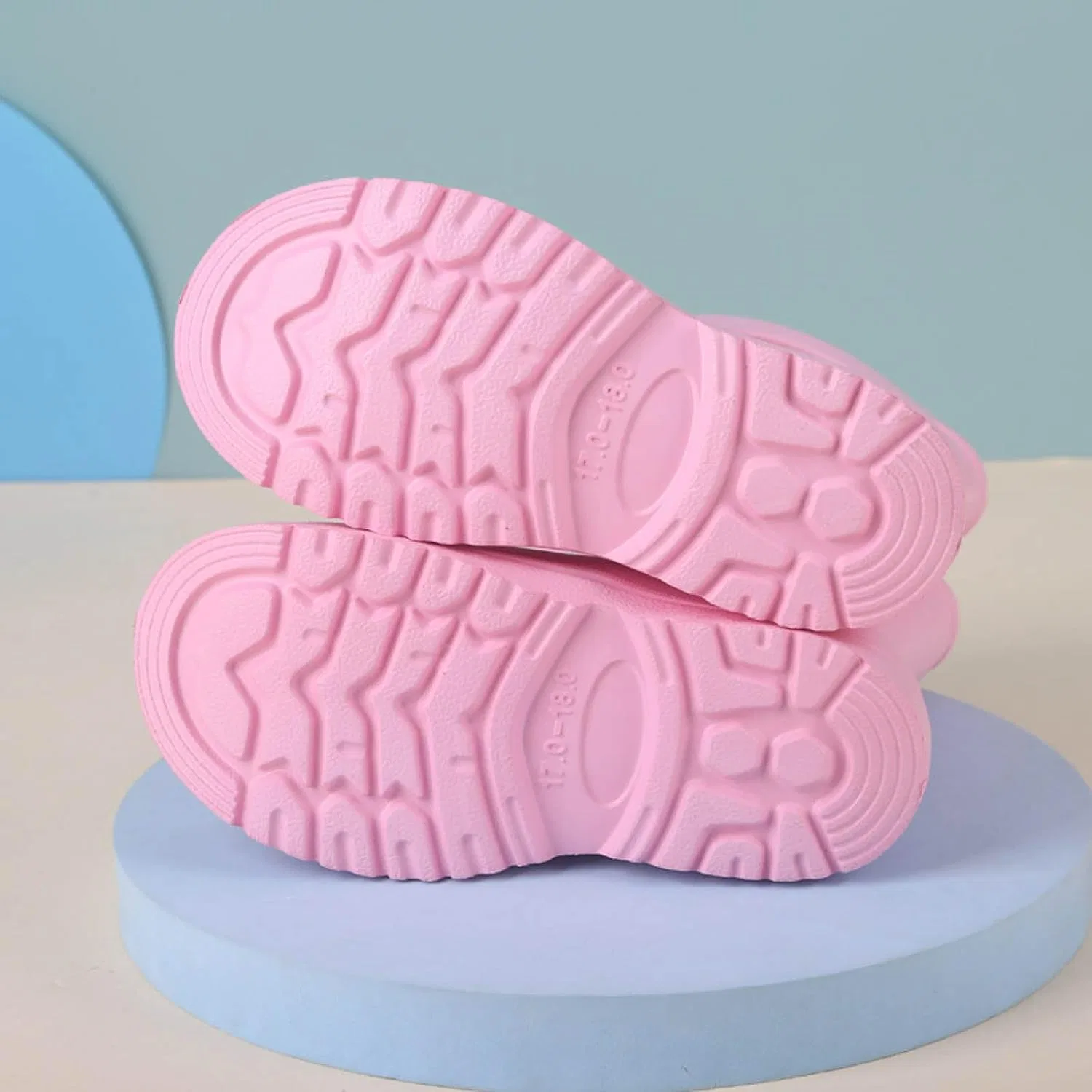 Детские сапоги дождевые с ручкой Rubber Waterproof Non-Slip, Pink — фото 2