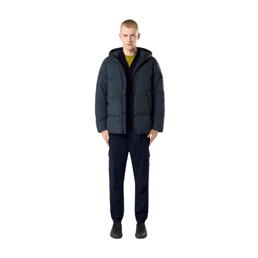 Мужской пуховик Stone Island Wind-resistant With Anti-drop Regular Fit, темно-синий