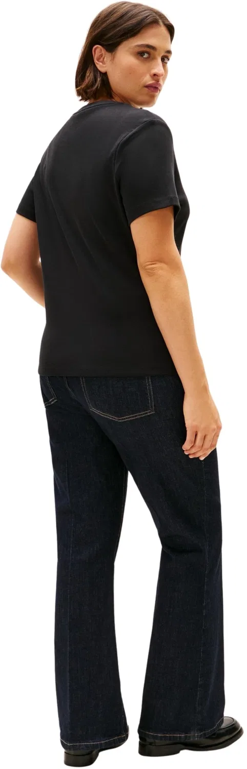 Женская хлопковая футболка с коротким рукавом Slim Cody Tommy Hilfiger, Black — фото 2