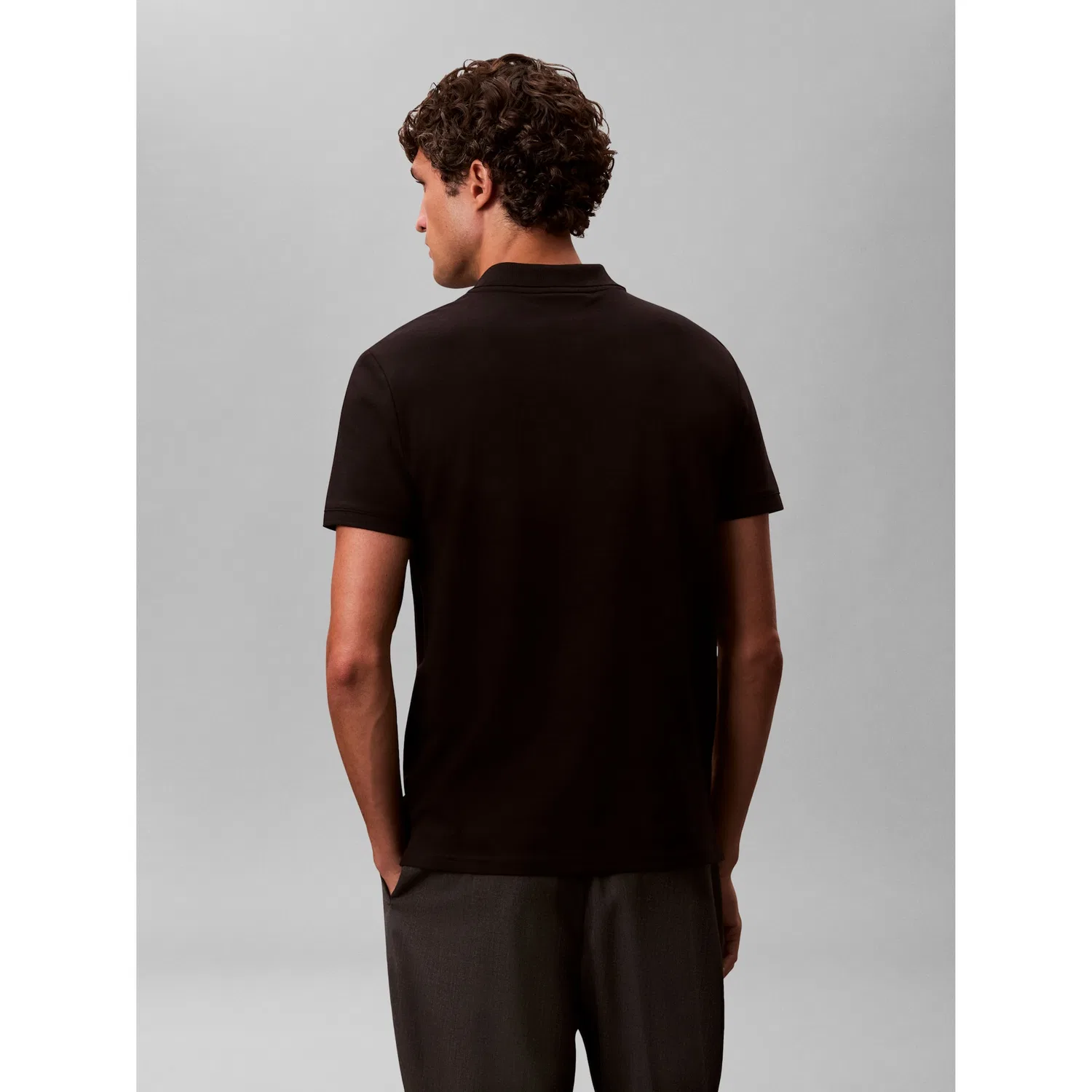 Мужское поло slim fit Calvin Klein, Black — фото 3