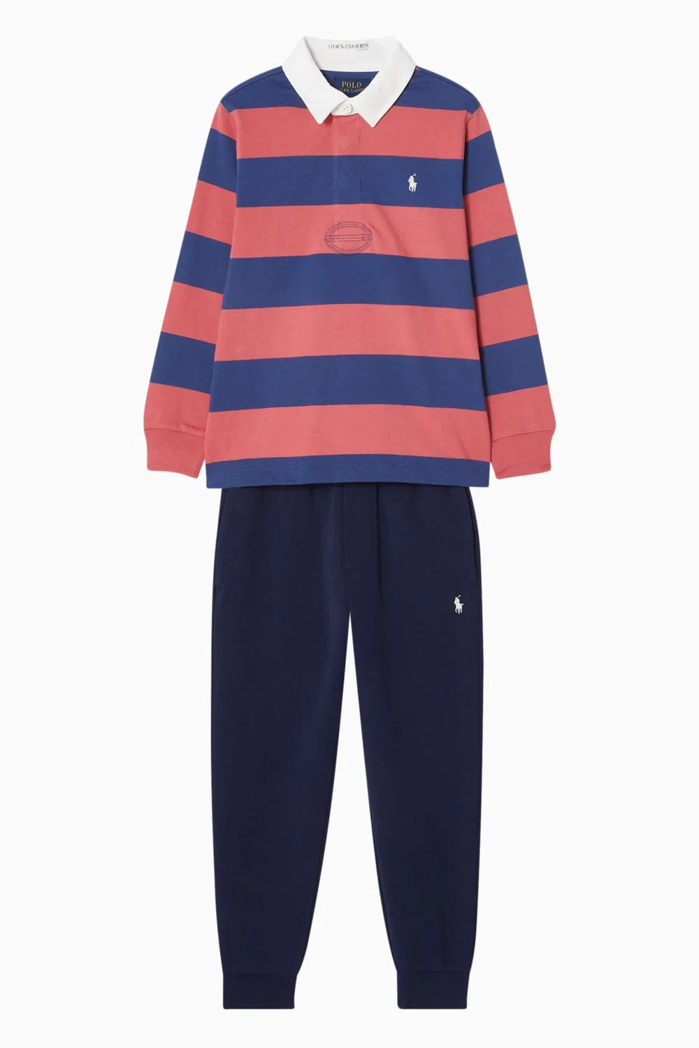 Рубашка поло в полоску с длинным рукавом Polo Ralph Lauren, красный — фото 2
