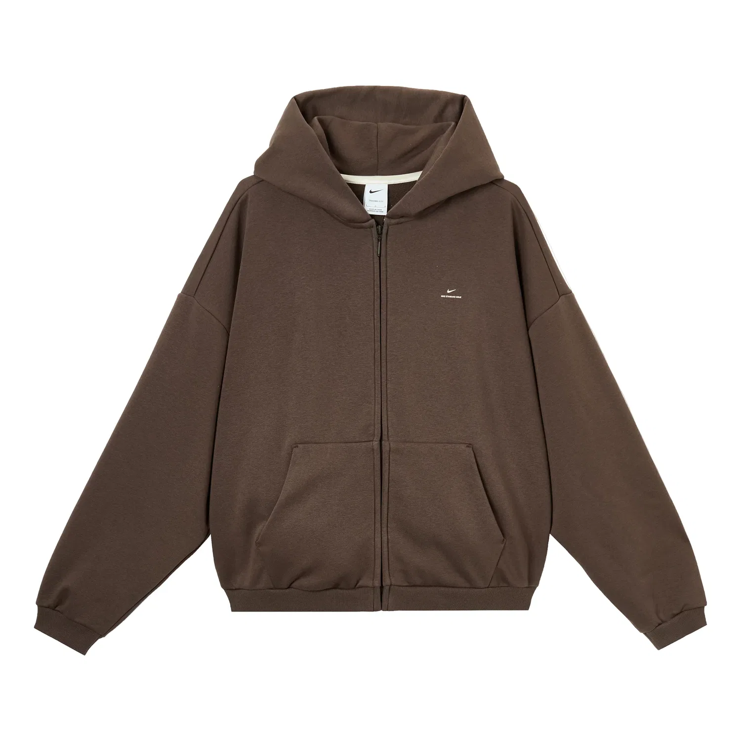 Мужское худи Therma Fit Solo Swoosh Brushed Full Zip Hoodies Asia Sizing 'Brown' Nike, коричневый
