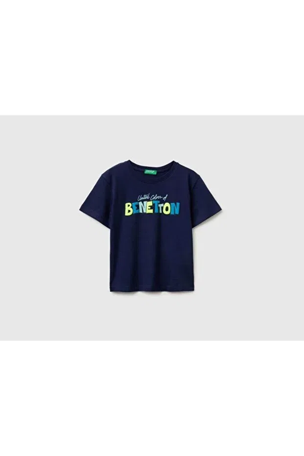Детская футболка для мальчиков с принтом Bicycle Printed United Colors Of Benetton, Navy Blue