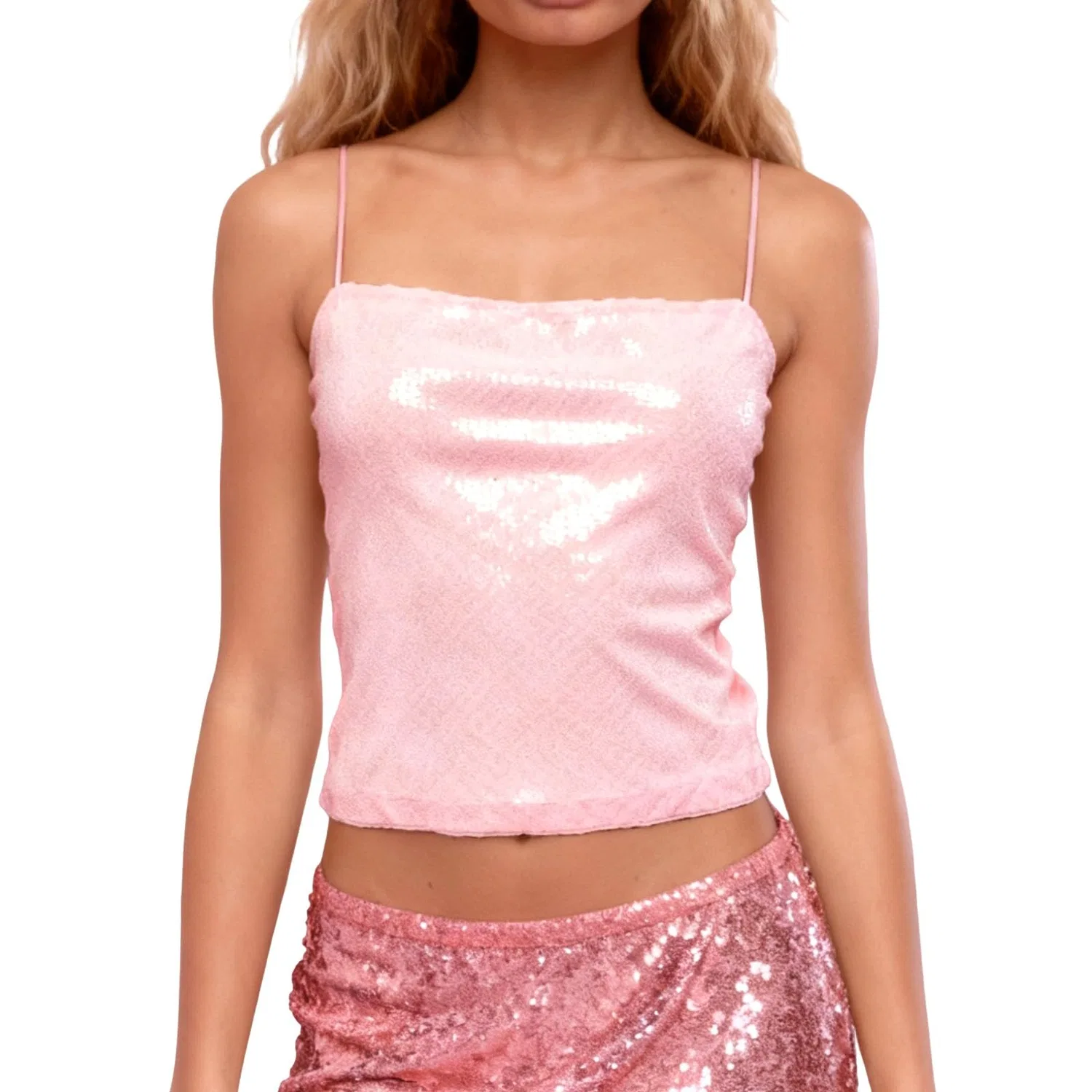 Женская майка на бретелях с блеском And Shine, Rosa